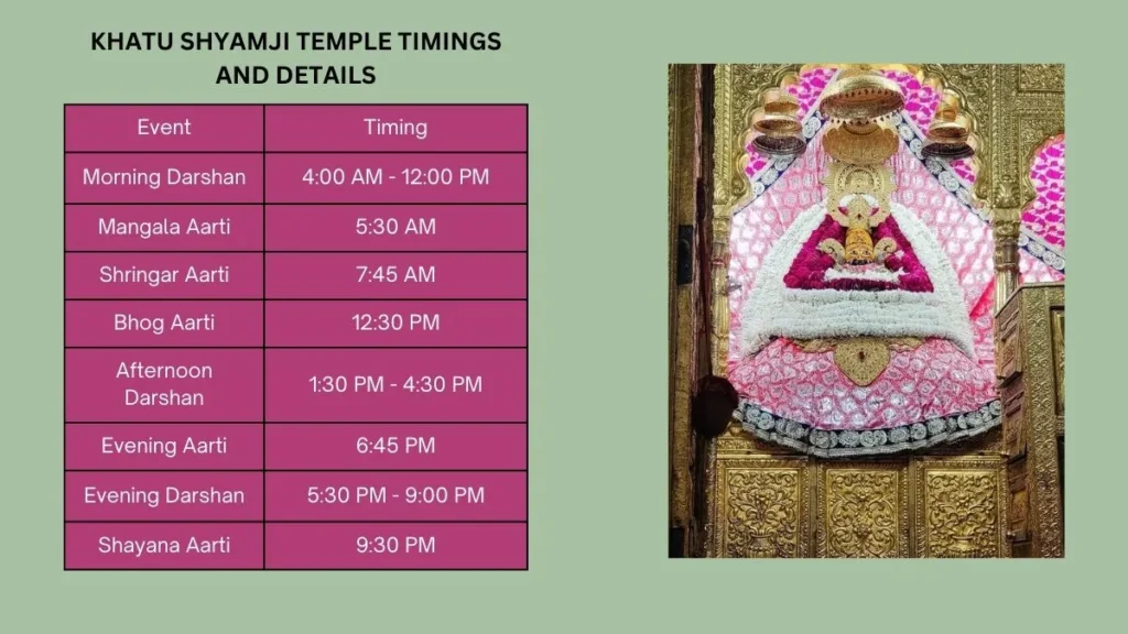 Khatu Shyamji Temple Timings and Details